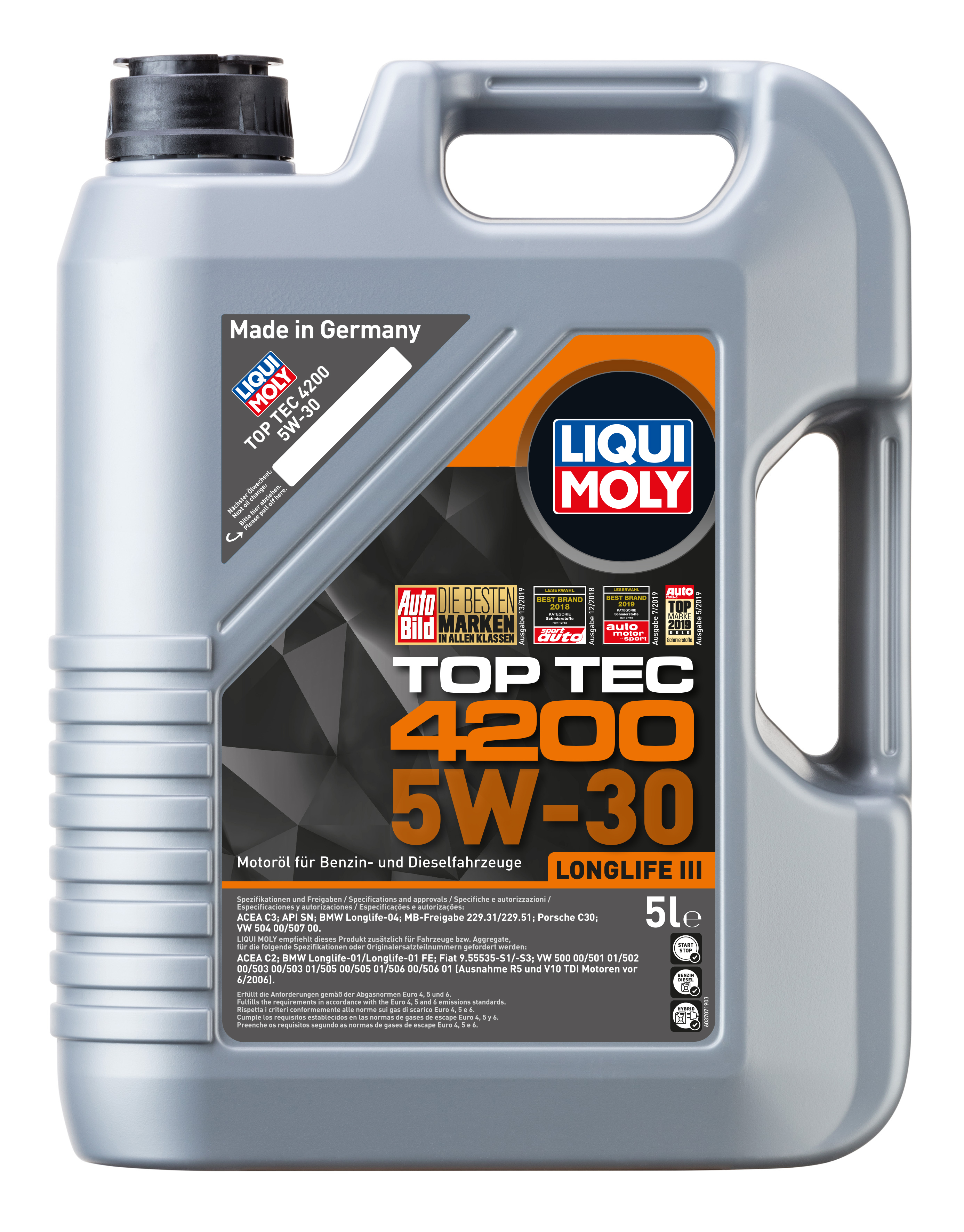 МАСЛО МОТОРНОЕ Top Tec 4200 5W-30 (5L) LIQUI MOLY 7661