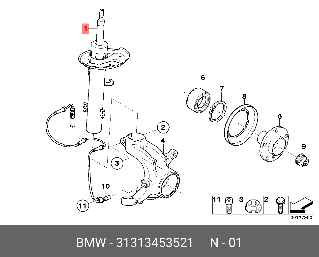 АМОРТИЗАТОР ПД ЛЕВЫЙ BMW 31313453521