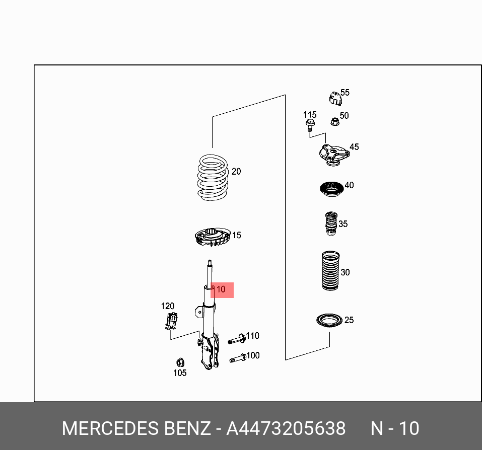 Амортизатор подвески MERCEDES A4473205638