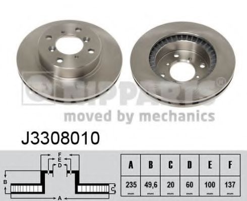 ДИСК ТОРМОЗНОЙ ПЕР SUZUKI Baleno   NIPPARTS () NIPPARTS J3308010