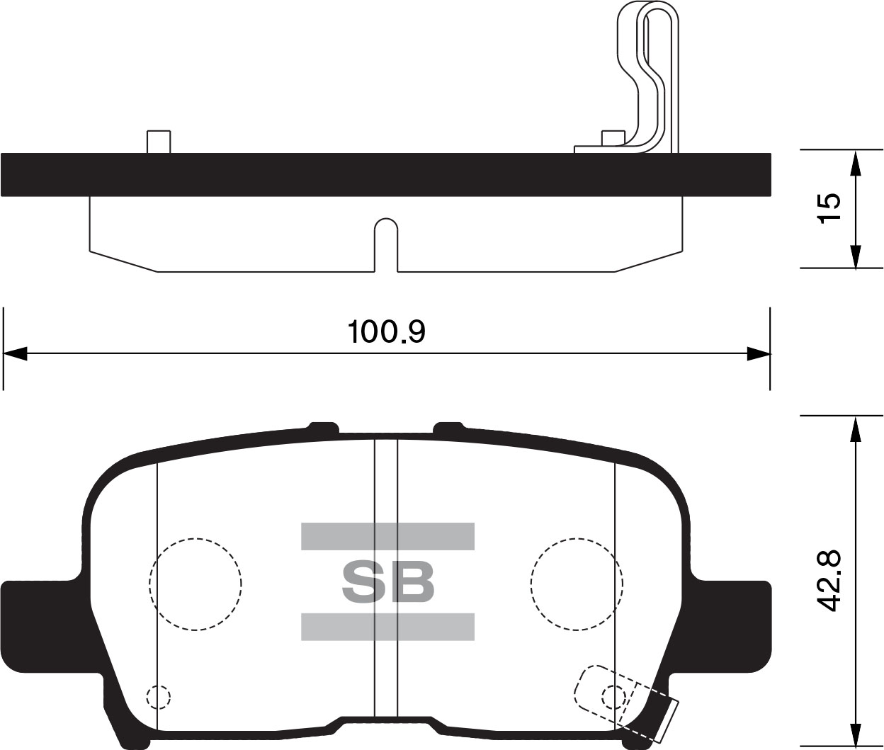 Комплект дисковых тормозных колодок SANGSIN SP1371