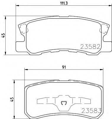 Комплект дисковых тормозных колодок HELLA 8DB355009691