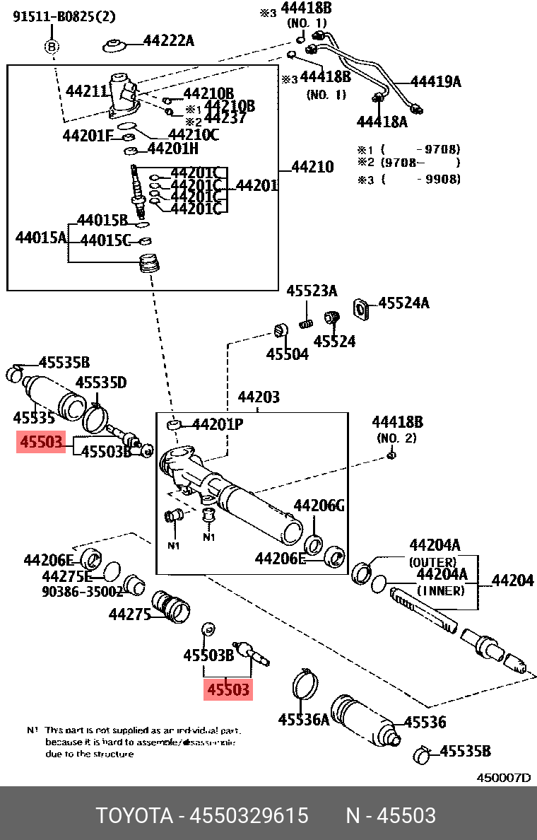 рулевая тяга AT211 SXM10 45503-29615 TOYOTA 4550329615