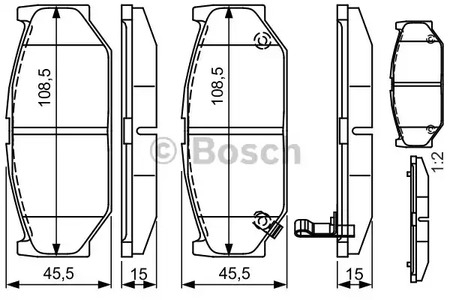 Колодки тормозные передние дисковые BOSCH 0986495308