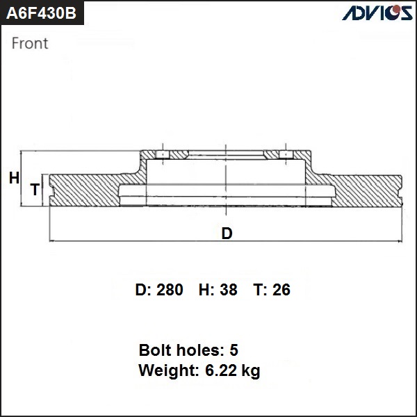 Тормозной диск ADVICS A6F430B