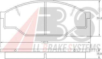 Комплект дисковых тормозных колодок ABS 36603