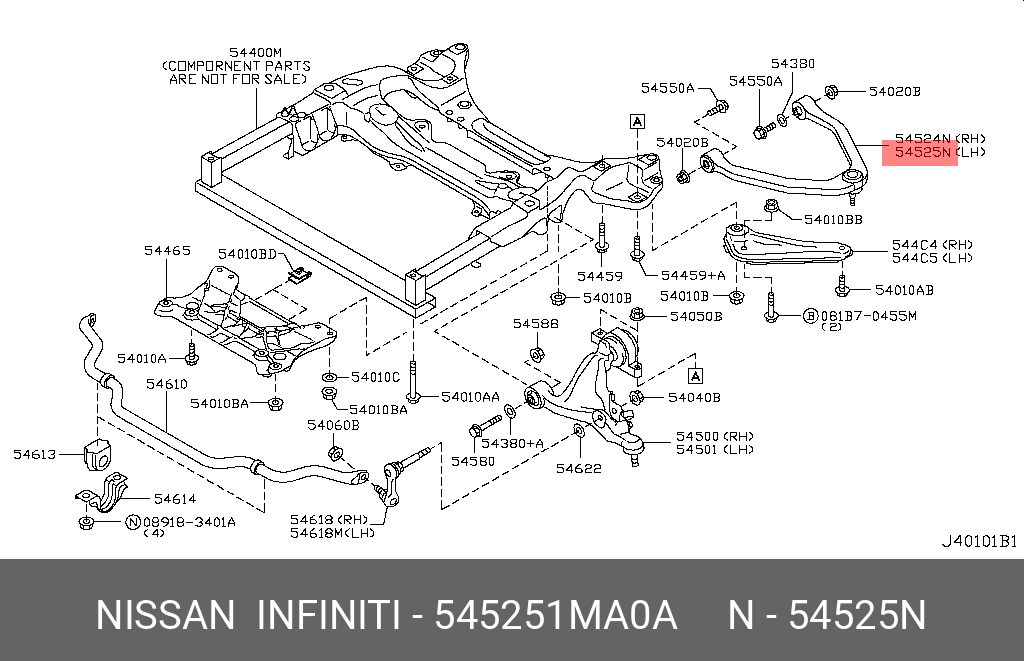 Рычаг подвески | перед лев | NISSAN 545251MA0A