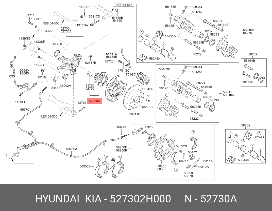 СТУПИЦА КОЛЕСА ЗВЕЗДНООБРАЗНОЙ ФОРМЫ ЦЕЛЬНОЛИТАЯ[ORG] HYUNDAI-KIA 527302H000