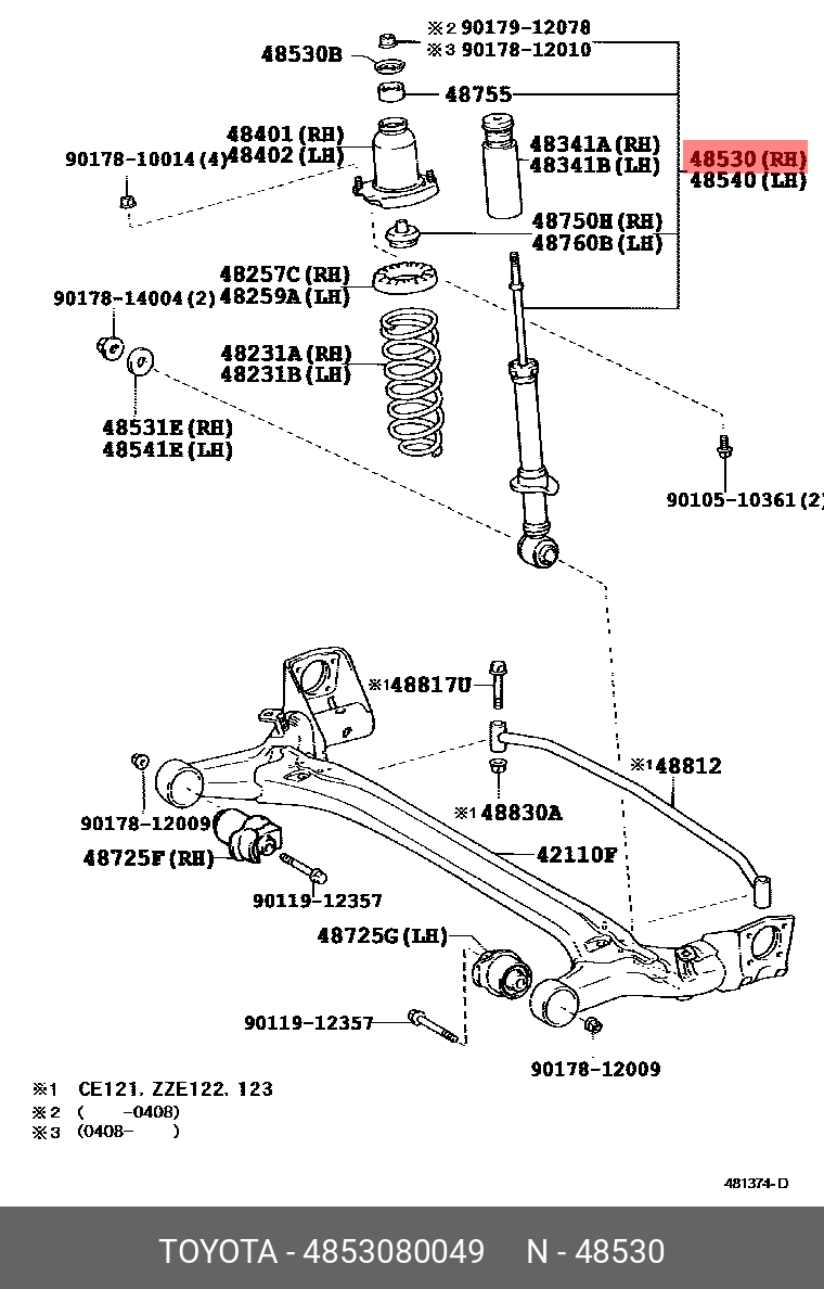 АМОРТИЗАТОР TOYOTA 4853080049