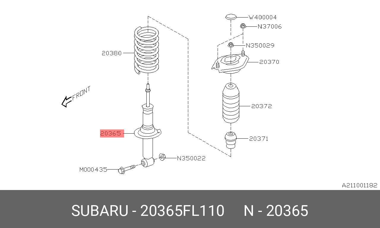 SHOCK ABS COMPL R SUBARU 20365FL110