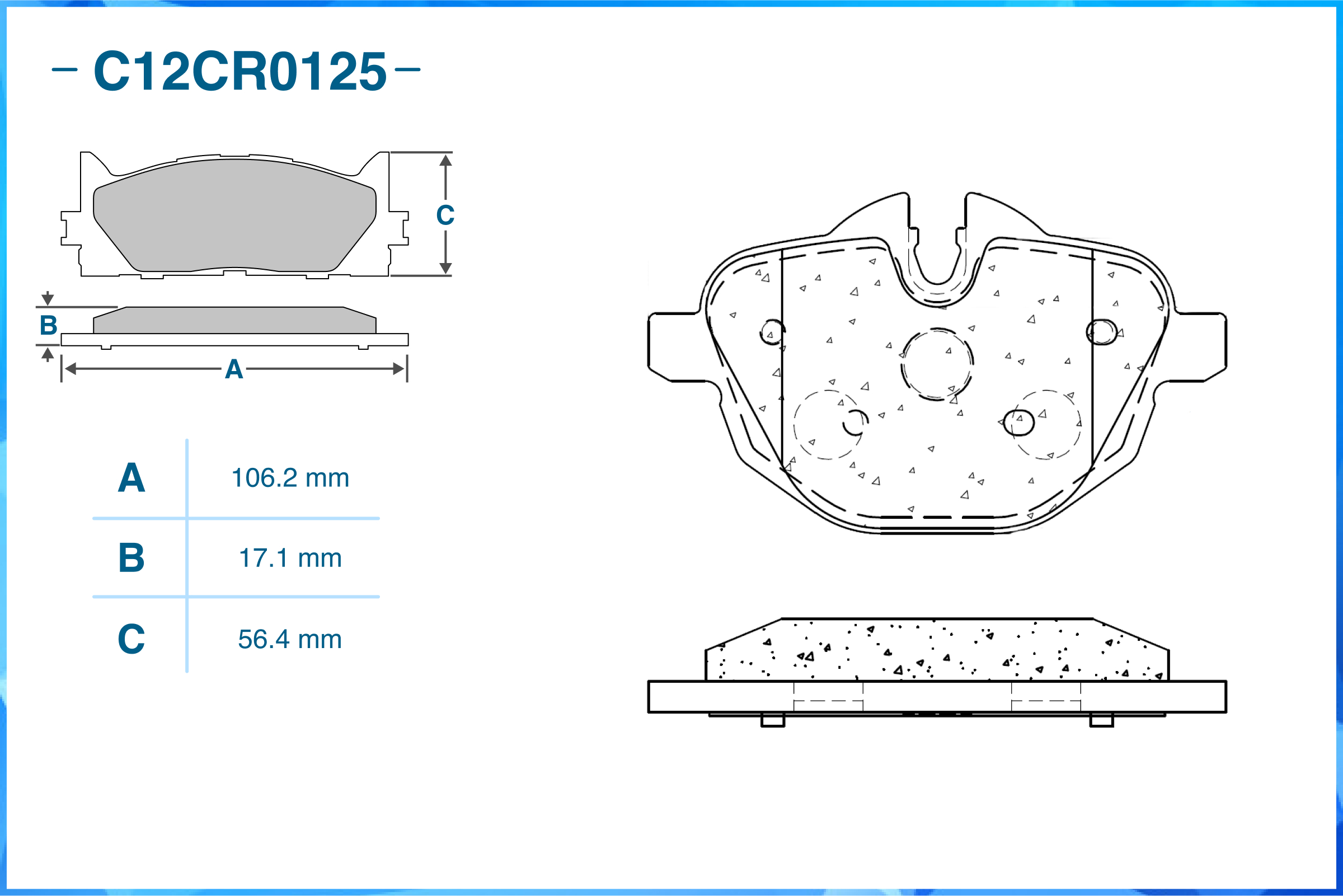 Колодки тормозные задние CWORKS C12CR0125