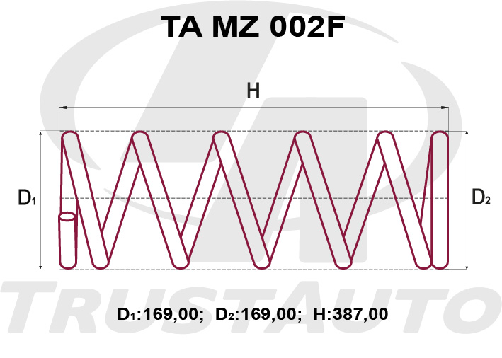 Пружина подвески усиленная (TA) TA MZ 002F TRUSTAUTO TAMZ002F