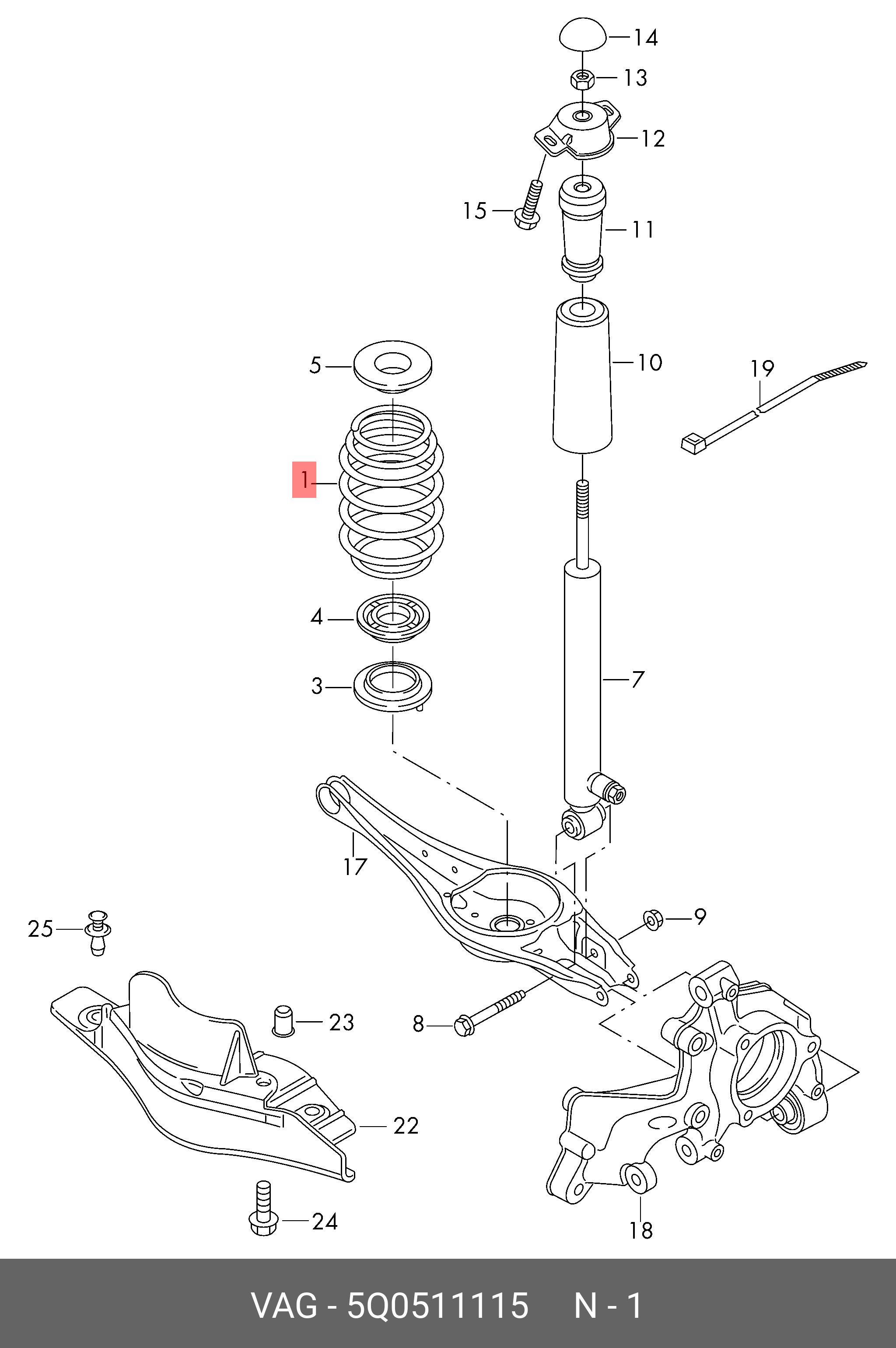 Пружина VAG 5Q0511115