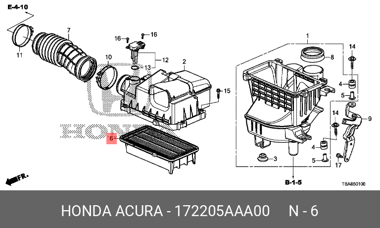 фильтр воздушный RW2 CRV PA-5695V 17220-5AA-A00 HONDA 172205AAA00