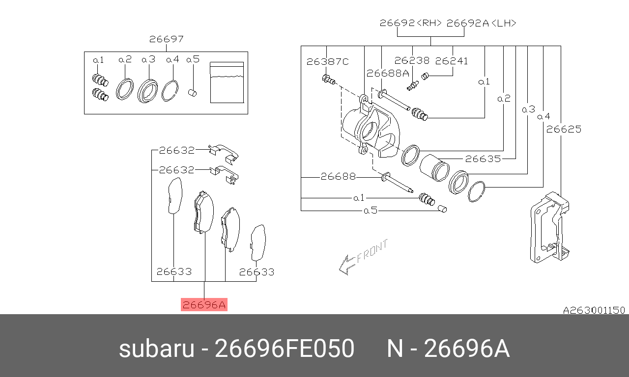 КОЛОДКИ ТОРМОЗНЫЕ SUBARU 26696FE050