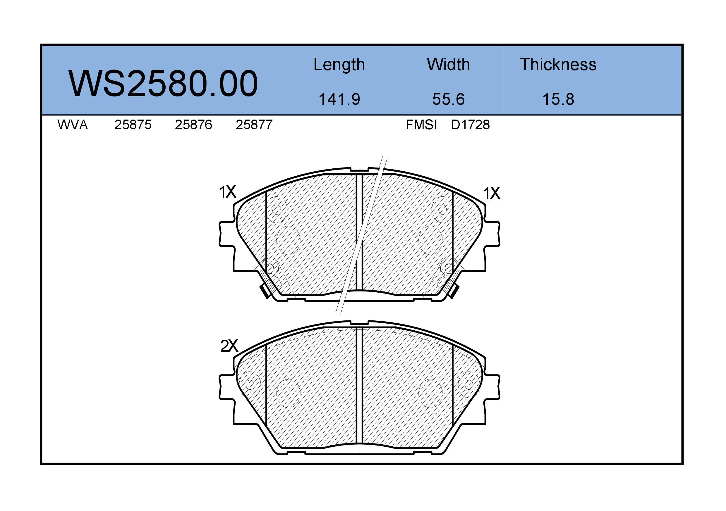 Колодки Jeenice Ws258000 (Bd-5128Ckks-2D3163m) JEENICE арт WS258000 JEENICE WS258000