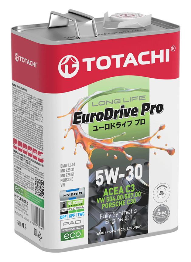 Масло моторное TOTACHI EURODRIVE PRO LL Fully Synthetic 5W-30 4л TOTACHI E7804