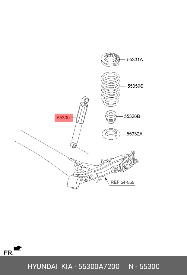 Амортизатор | зад прав/лев | HYUNDAI-KIA 55300A7200