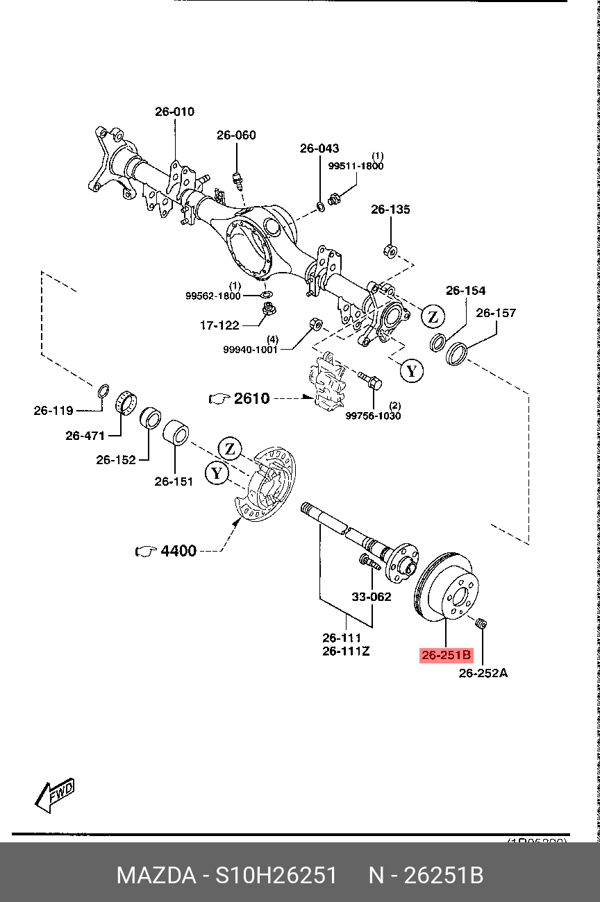 Диск тормозной MAZDA S10H26251