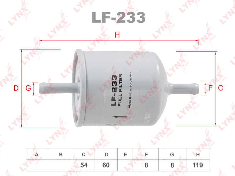 ФИЛЬТР ТОПЛИВНЫЙ LYNXAUTO LF233