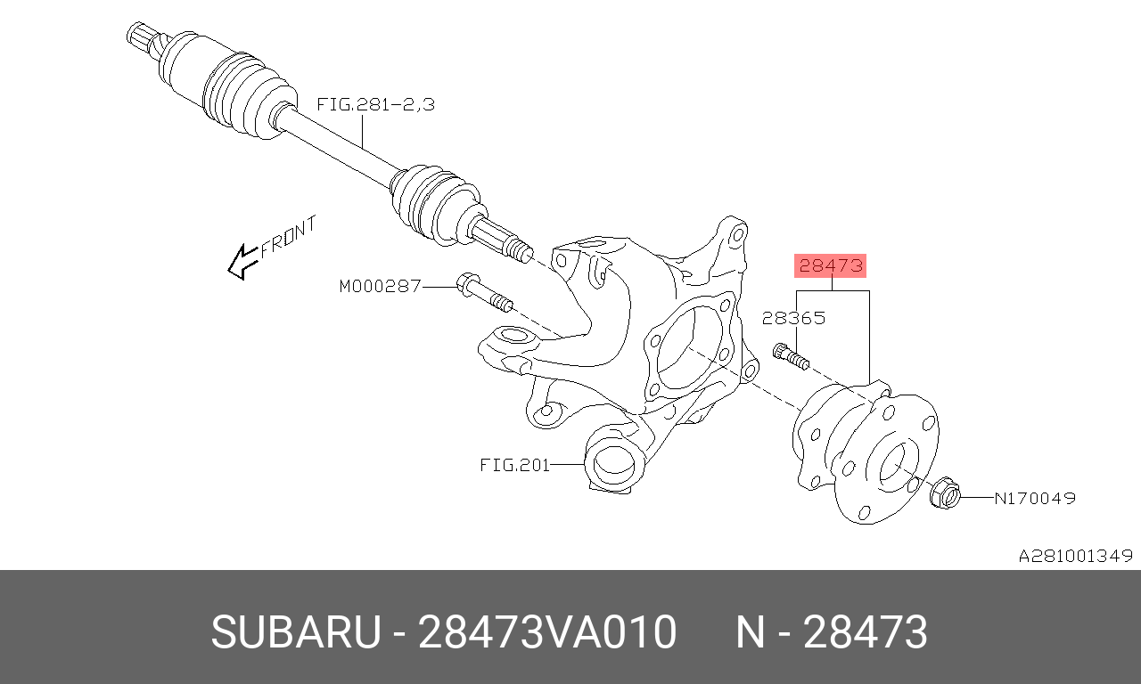 Подшипник ступицызадний b15 28473va010 [ORG] SUBARU 28473VA010