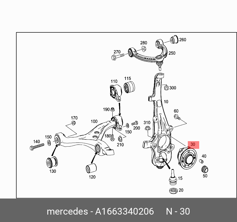 Ступица колеса ( А166334020664 ) MERCEDES A1663340206