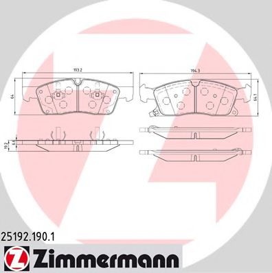 Колодки тормпер ZIMMERMANN 251921901