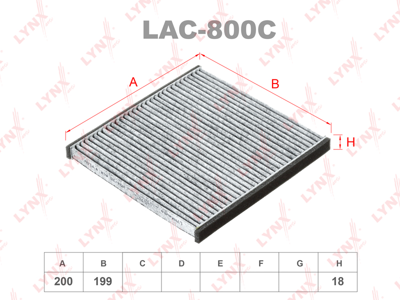 Фильтр воздух во внутренном пространстве LYNXAUTO LAC800C