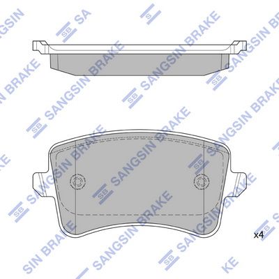 Комплект дисковых тормозных колодок SANGSIN SP2146