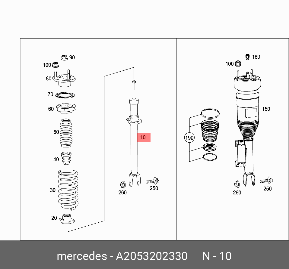 Стойка подвески MERCEDES A2053202330