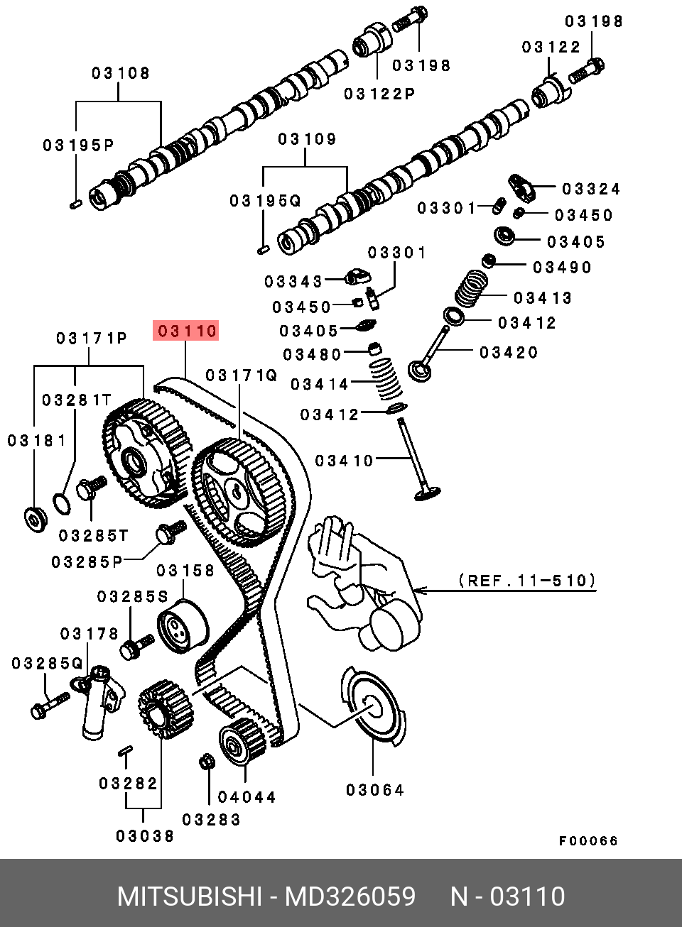 Ремень ГРМ MITSUBISHI MD326059 153x29 MITSUBISHI MD326059