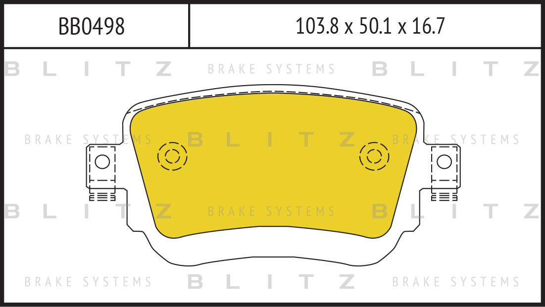 Колодки Тормозные Дисковые Задние Blitz арт BB0498 BLITZ BB0498