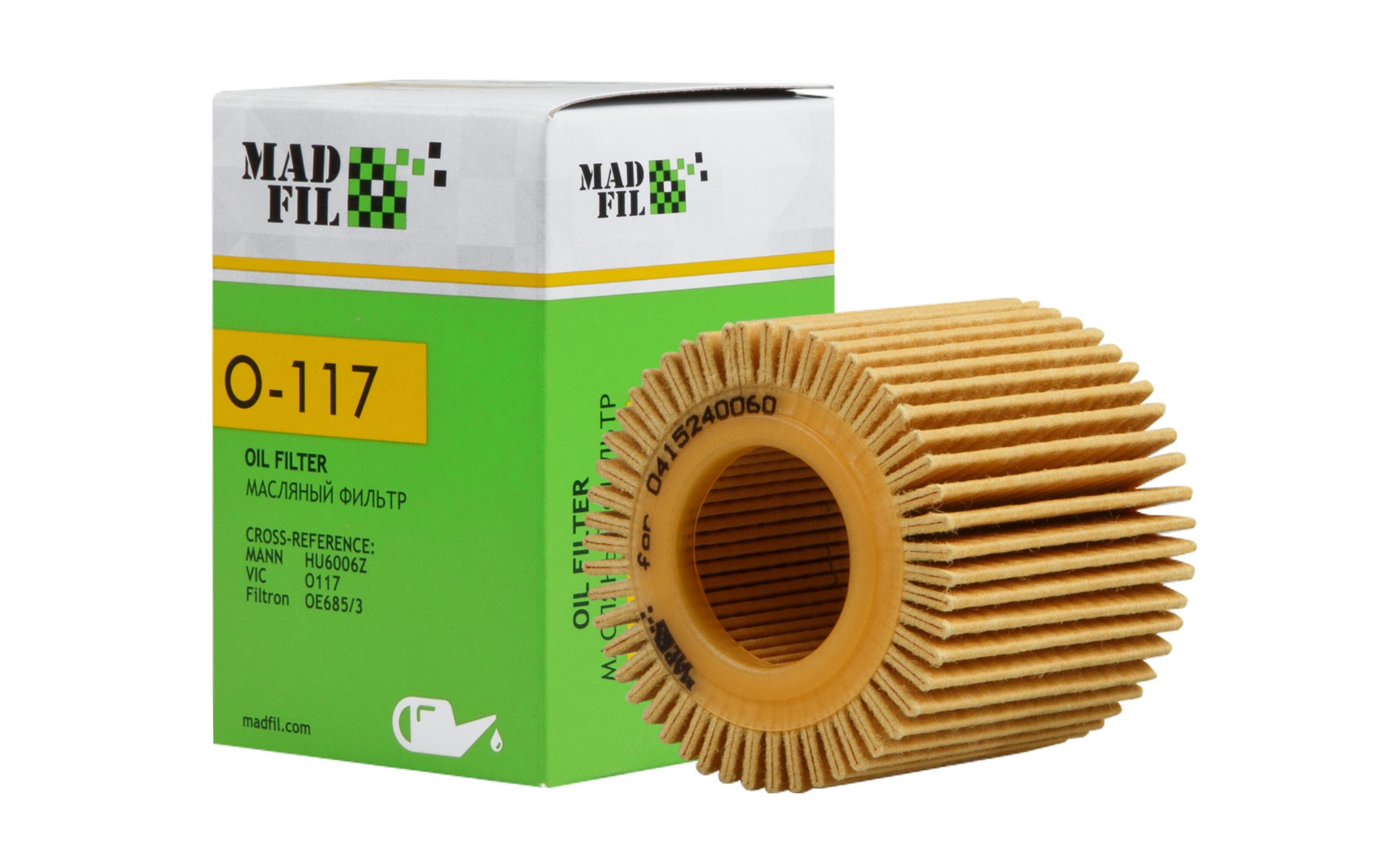 масляный фильтр TOYOTA (04152-40060) MAD FIL O117