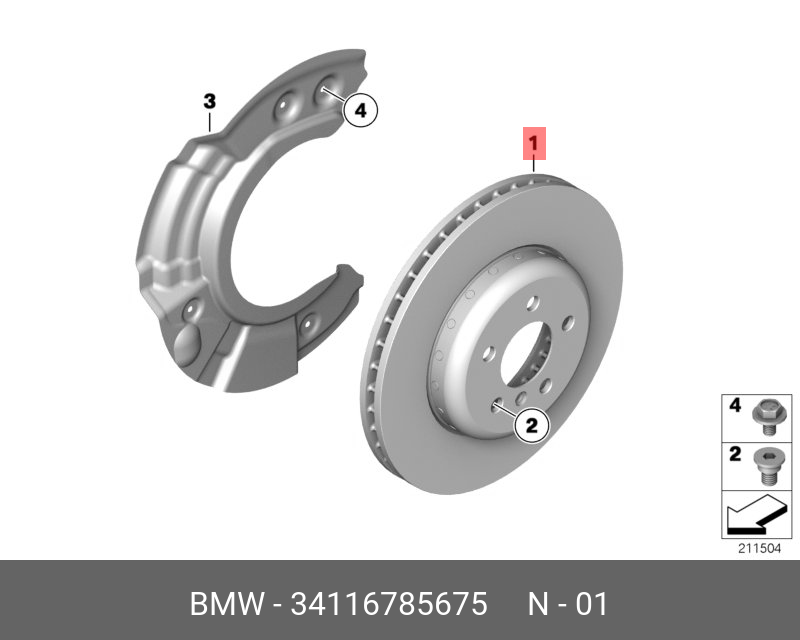 Диск тормозной | перед лев | BMW 34116785675