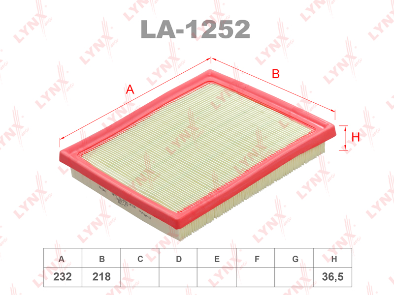 Фильтр воздушный LYNXAUTO LA1252