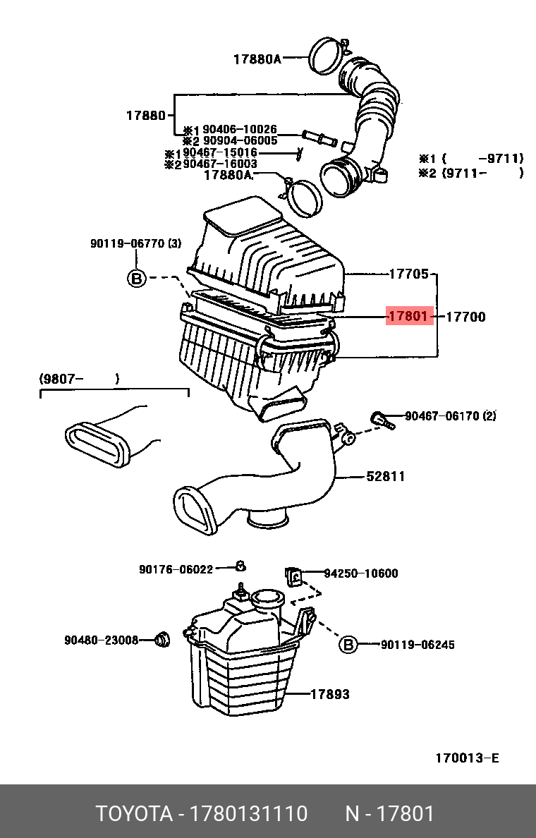 фильтр воздушный 234GRFSE 17801-31110 TOYOTA 1780131110