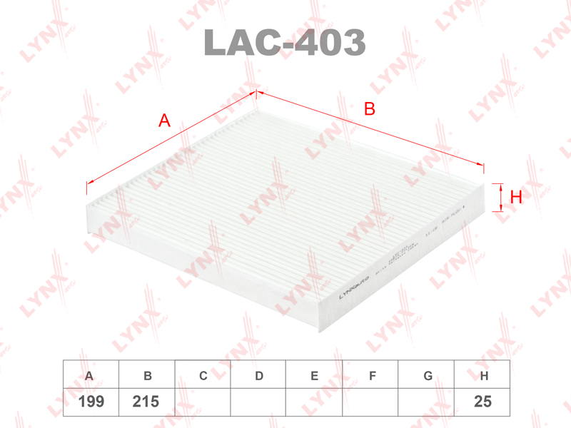 Салонный фильтр LYNXAUTO LAC403