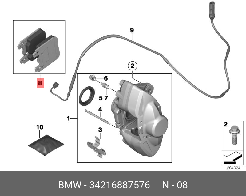 Колодки задние BMW F20/30 (sport) BMW 34 21 6 887 576 BMW 34216887576