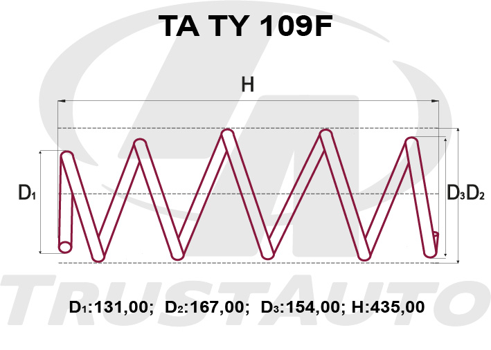 Пружина подвески усиленная (TA) TA TY 109F TRUSTAUTO TATY109F