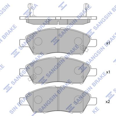 Комплект дисковых тормозных колодок SANGSIN SP2084