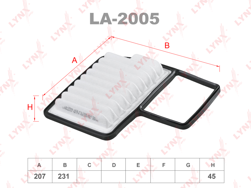 Фильтр воздушный LYNXAUTO LA2005