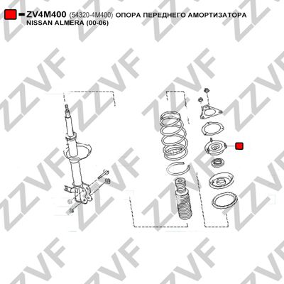 ОПОРА ПЕРЕДНЕГО АМОРТИЗАТОРА NISSAN ALMERA (00-06) ZZVF ZV4M400