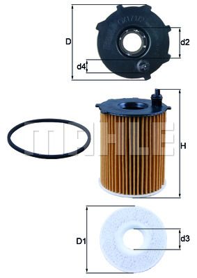 Фильтр масляный (вставка) KNECHT OX1712D