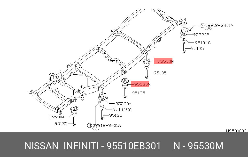 Подушка | перед лев | NISSAN 95510EB301