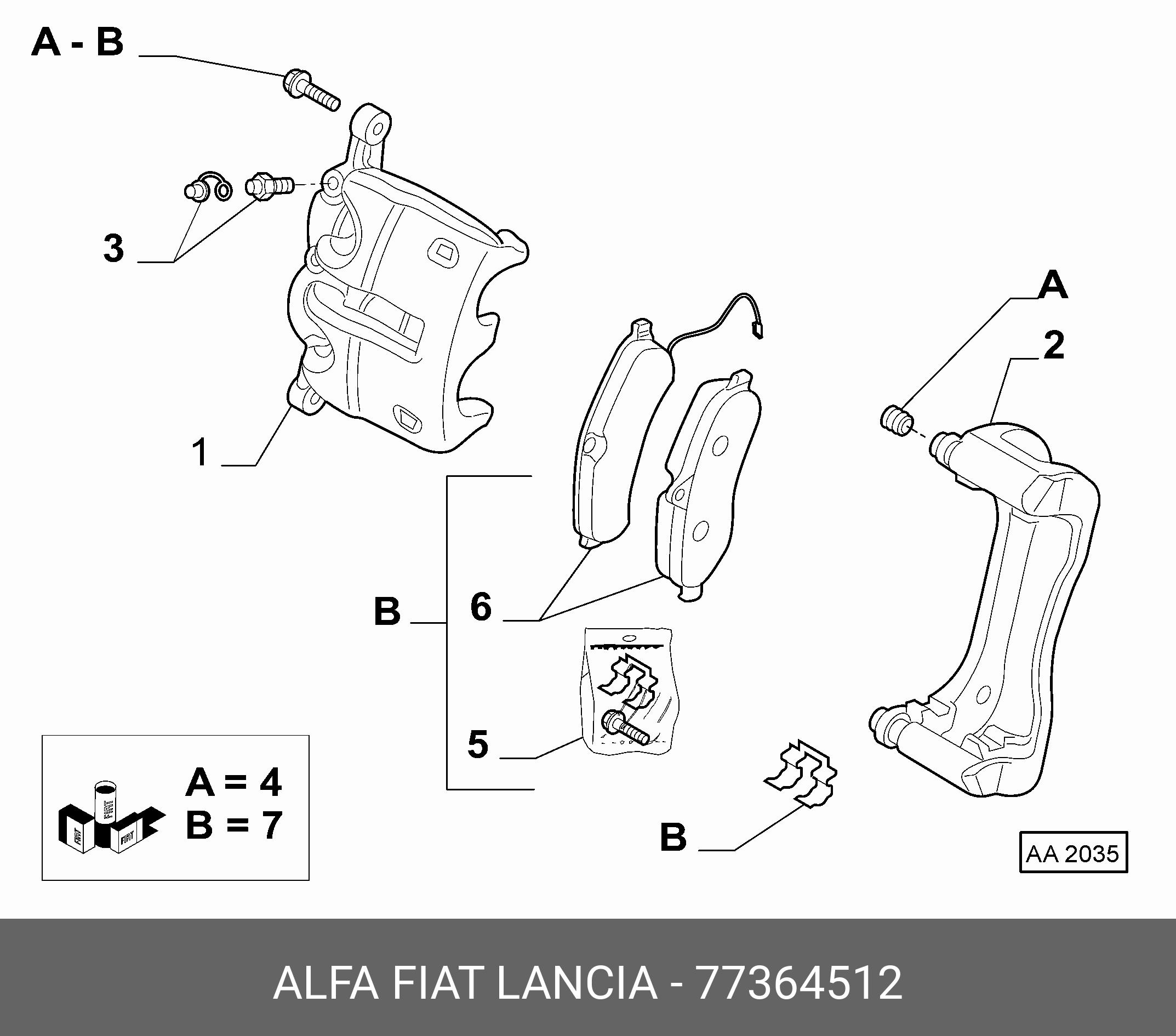 Колодки тормозные дисковые | перед | FIAT-ALFA-LANCIA 77364512