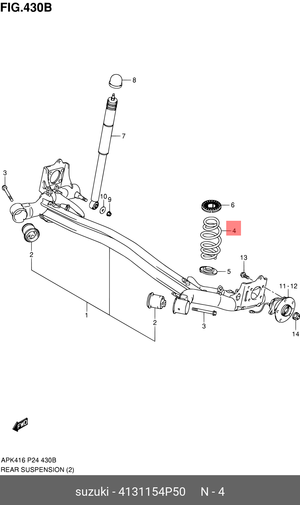 SUZUKI SUZUKI 4131154P50