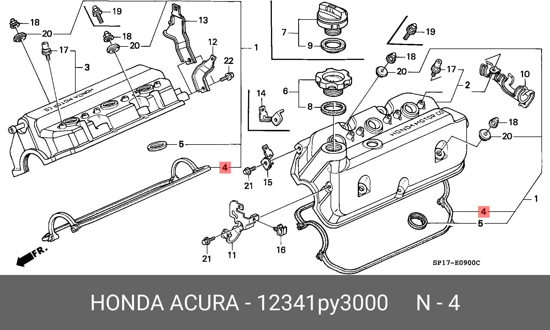 прокладка клапанной крышки KA9 C35A  12341-PY3-000 HONDA 12341PY3000