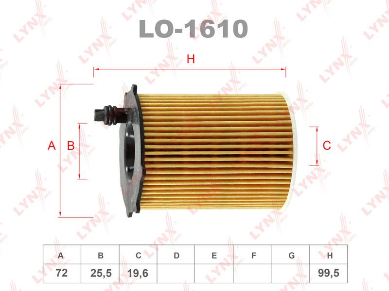 Масляный фильтр LYNXAUTO LO1610