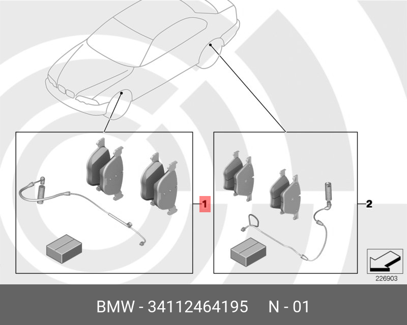 КТ ТОРМКОЛОДС ДАТЧИЗНОСА ТОРМНАКЛ BMW 34112464195