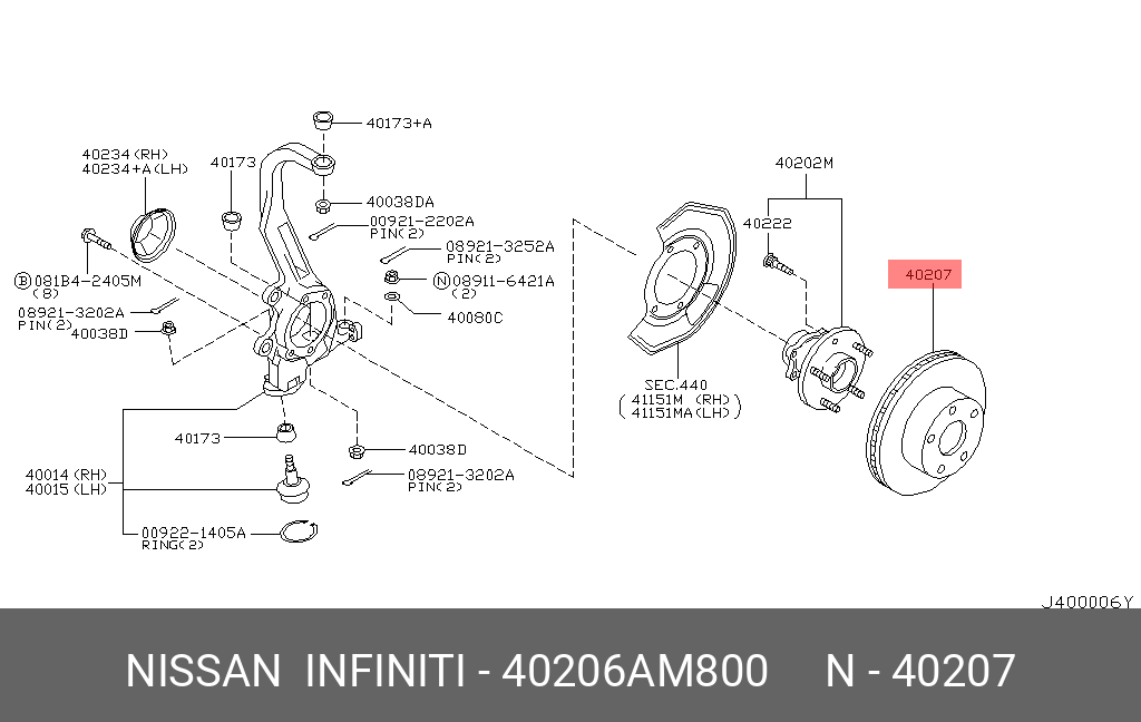 ДИСК ТОРМОЗНОЙ NISSAN 40206AM800